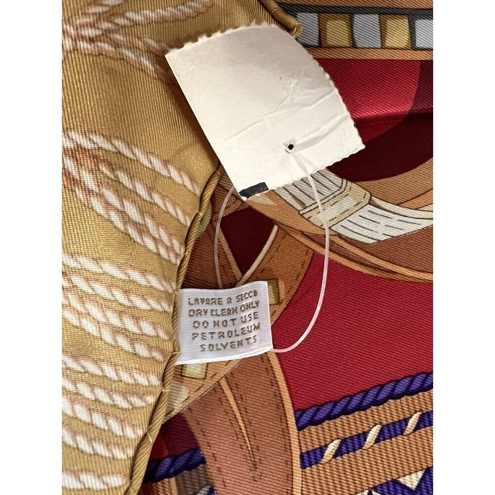 GUCCI Vintage Equestrian 100% Silk Scarf Made In Italy NWT - Picture 8 of 9